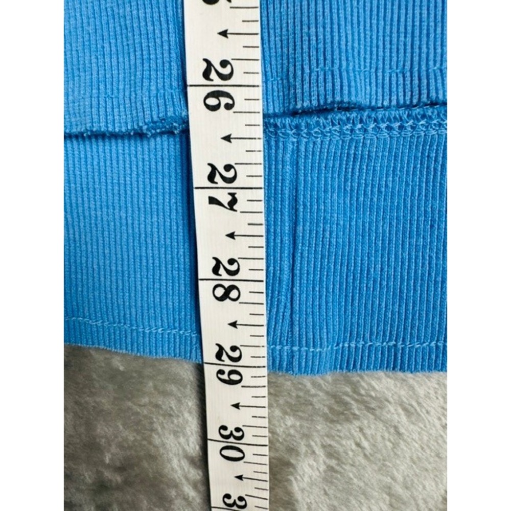 Pressbox Sweatshirt Womens Medium Carolina Blue V-Neck High-Low Raw Hem Pullover - Picture 4 of 7